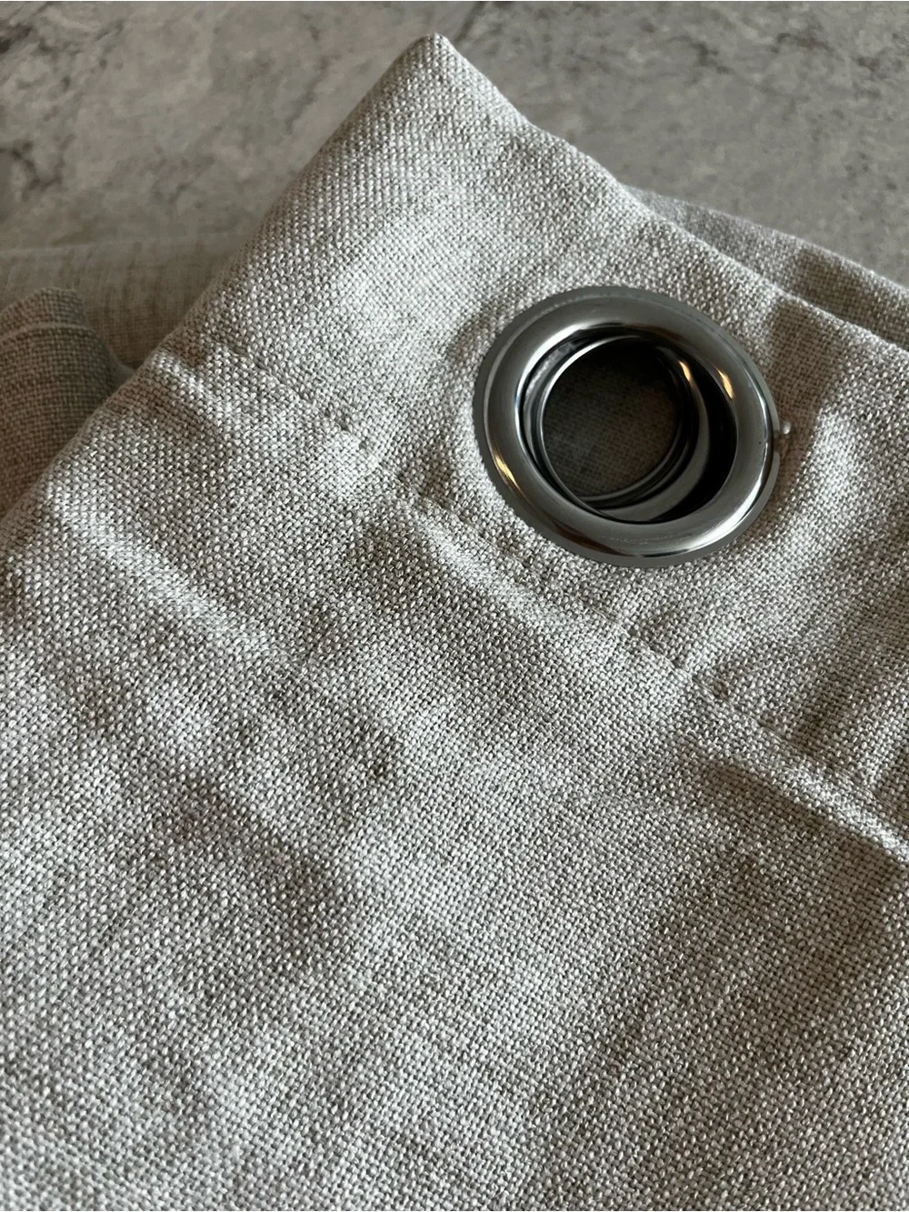 Neutral Linen Blend Blackout Grommet Curtain Panel Set